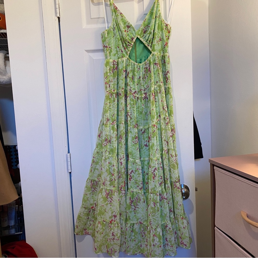 Likely Green Floral Midi Dress size 4